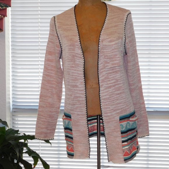 NIC+ZOE Sweaters - NWT Pink Palm Tree Sweater NIC+ZOE M